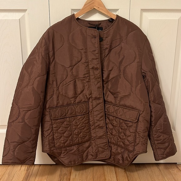 NWT All Saints Women's Foxi Liner Chocolate Jacket size 6 - Picture 6 of 11